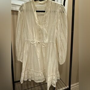 For Love And Lemons Cream Lace Long Sleeve Dress